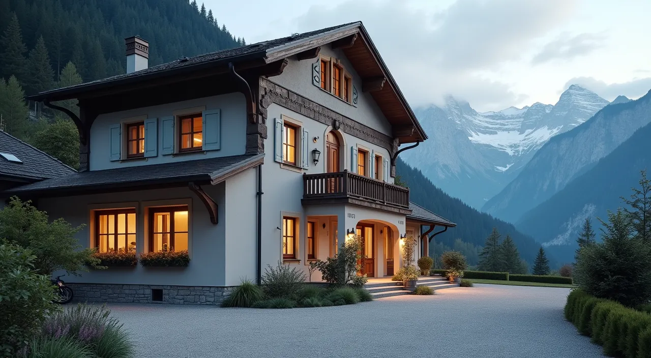 Traditionelle Architektur in der Alpenregion